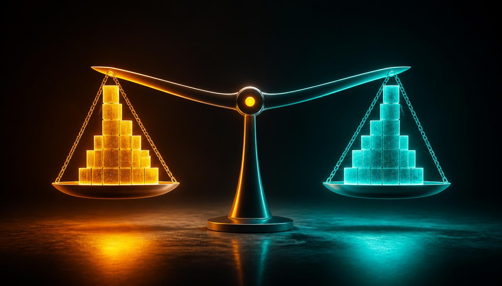 Two pay scales balancing against each other