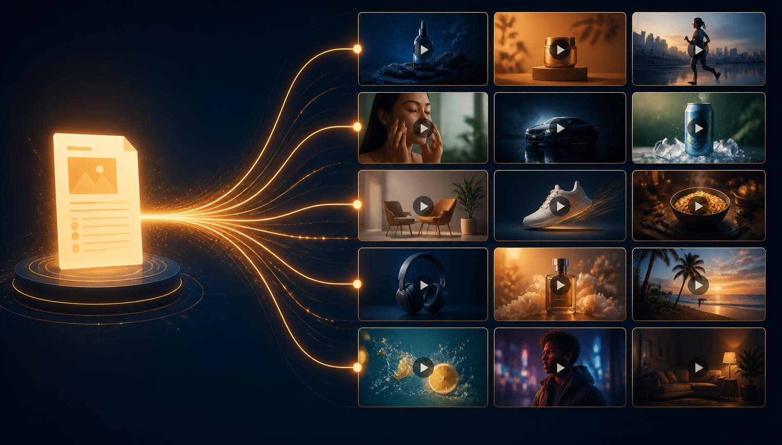 A single brief branching into many finished ad videos